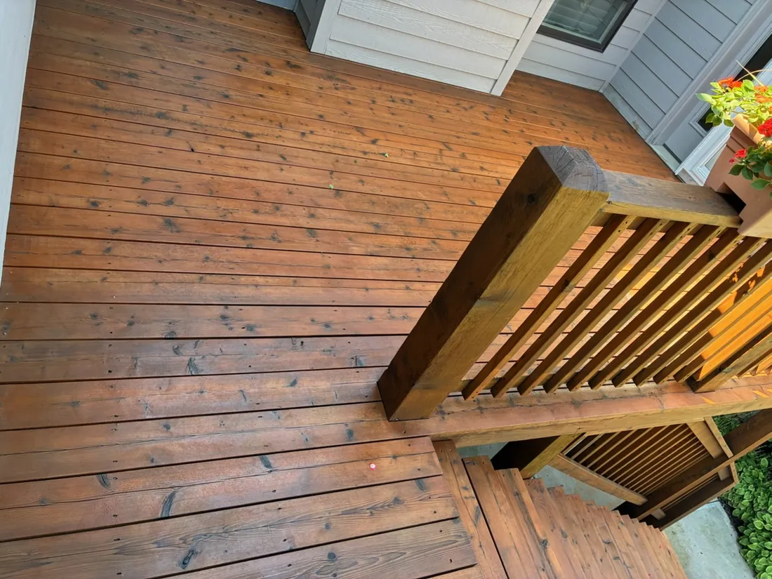 Cedar deck staining & restoration in Omaha